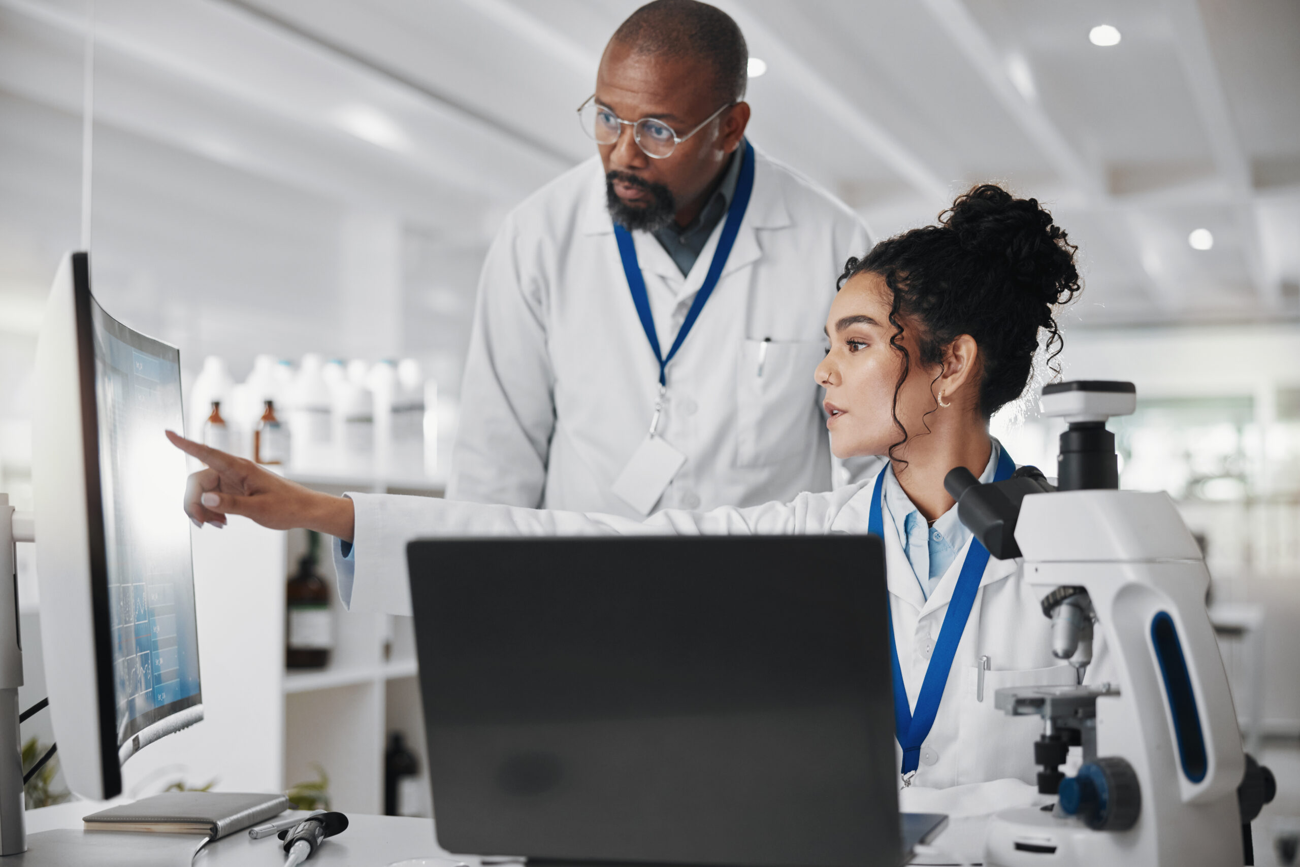 Medical professionals looking at computer screens