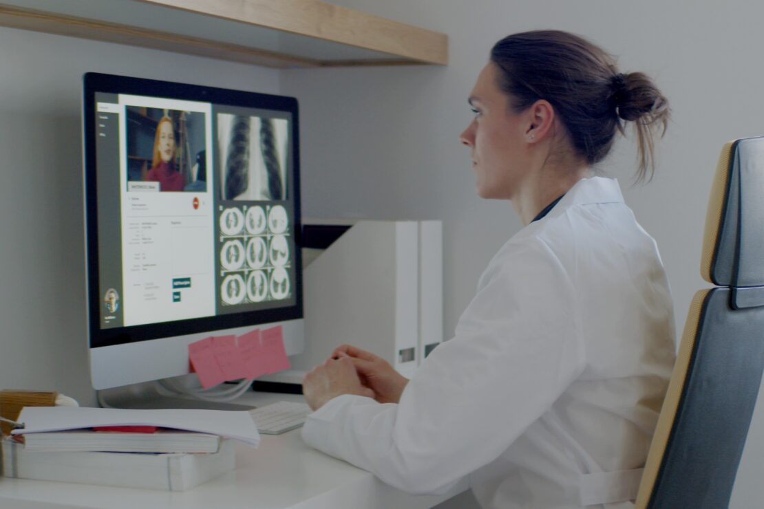 Doctor on video consultation