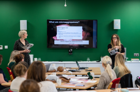 Midwives Becky Cockings and Bea Chubb deliver Perinatal Bias & Newborn Assessment Training in our Innovation Space at Vantage Point, Exeter