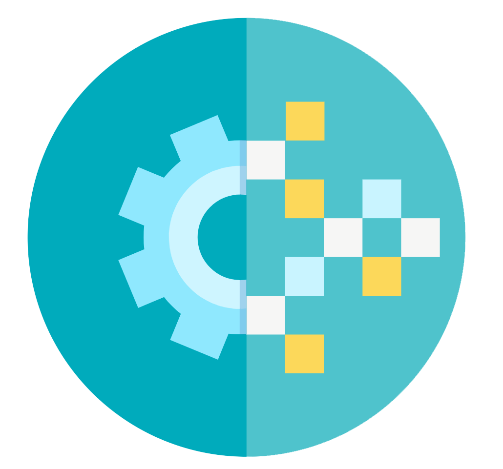 analogue to digital teal coloured illustrative icon